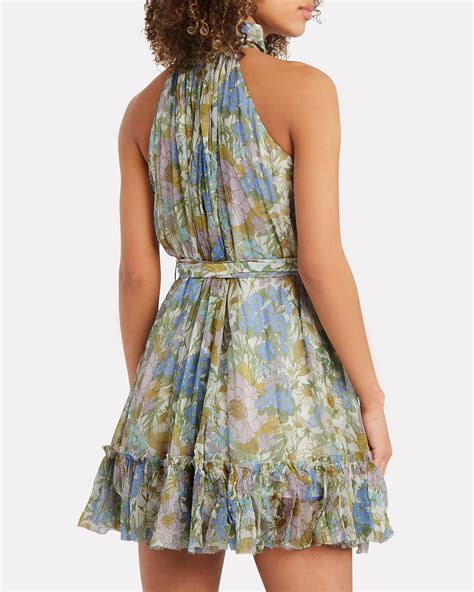 silk chiffon dress with flower